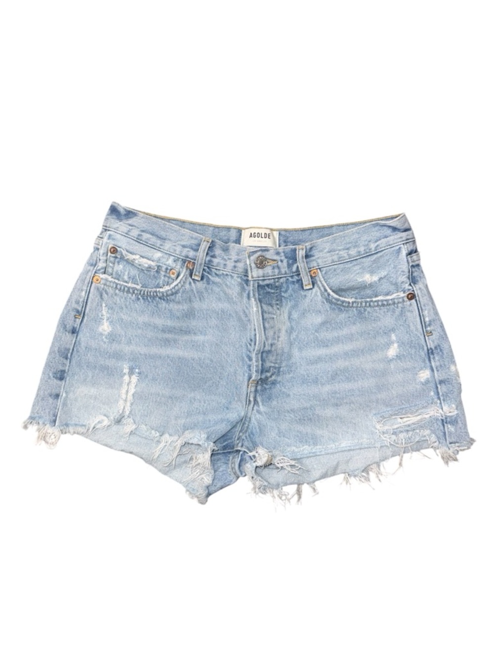 Agolde denim distressed Parker 100% cotton button closure shorts size 29